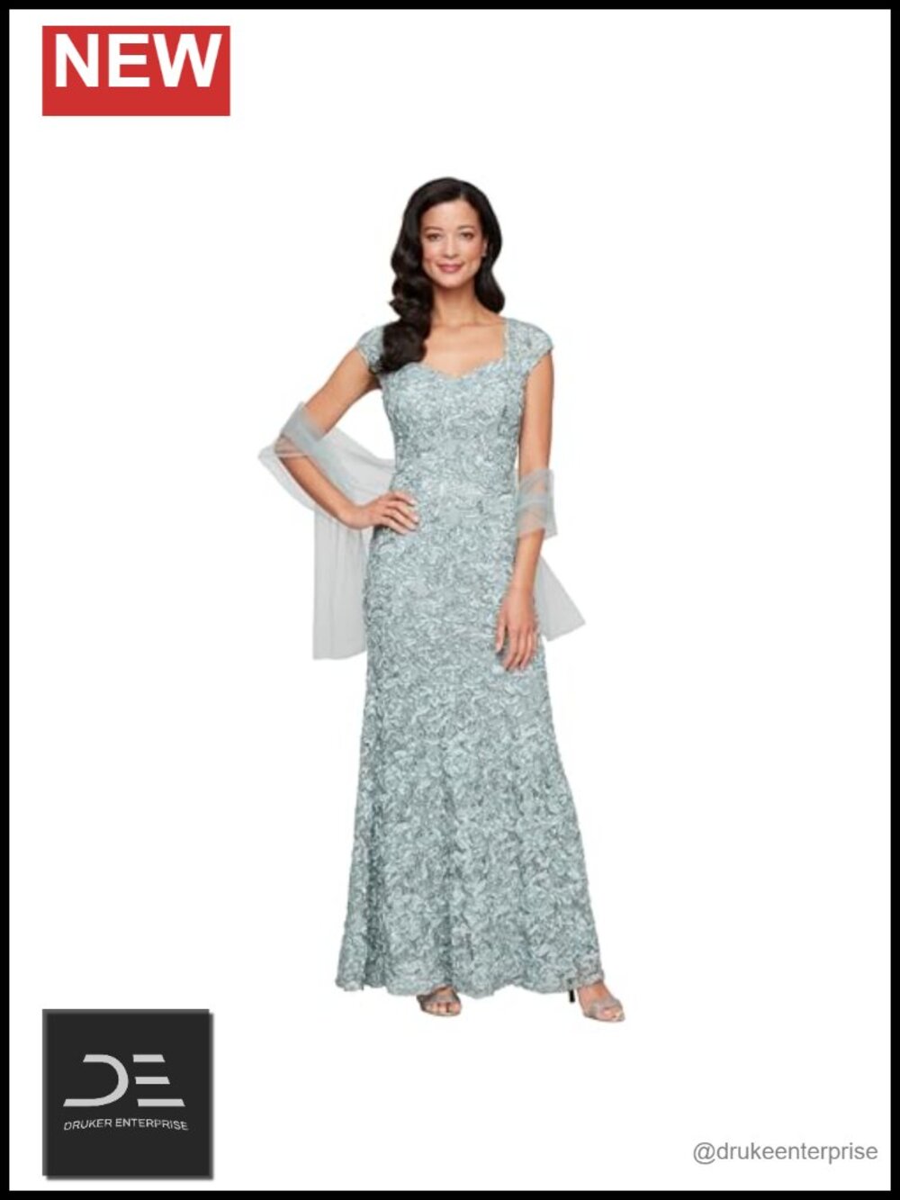 Long Sleeveless Formal Gown Sweetheart A-Line with Shawl
